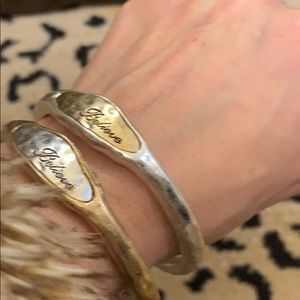 Silver & Gold two tone inspirational bracelets